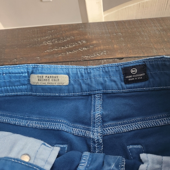 Adriano Goldschmied Pants Womens Sz 29 Blue The Farah Skinny Crop - Picture 2 of 5